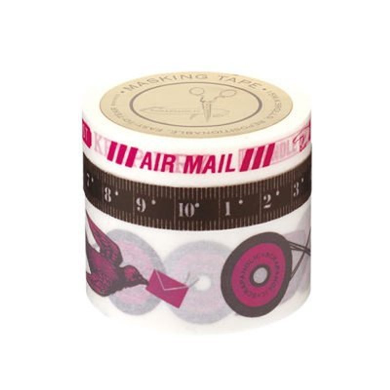 Marks MT and paper tape Scrapholic clip aerogrammes - Pink (SCH-MKT11-PK) - Washi Tape - Paper Pink