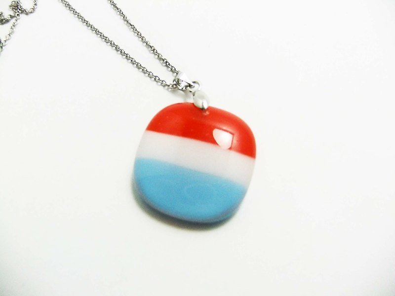 Flag Necklace Series - Luxembourg - Necklaces - Glass Multicolor