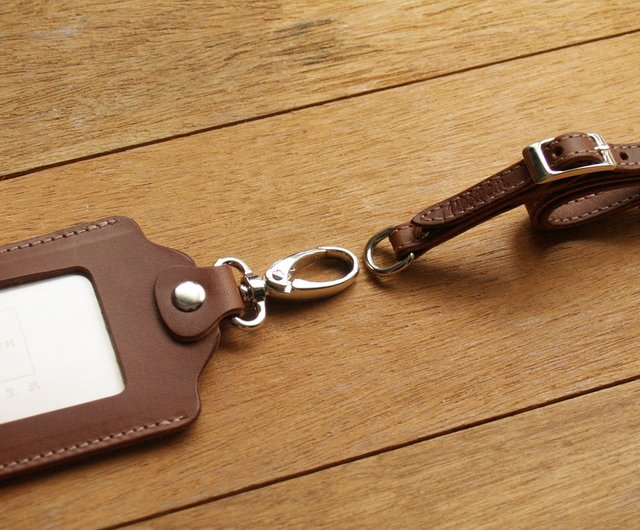 Leather ID card holder / badge holder with lanyard ( Custom Name ) - Shop  weekenlife.co ID & Badge Holders - Pinkoi