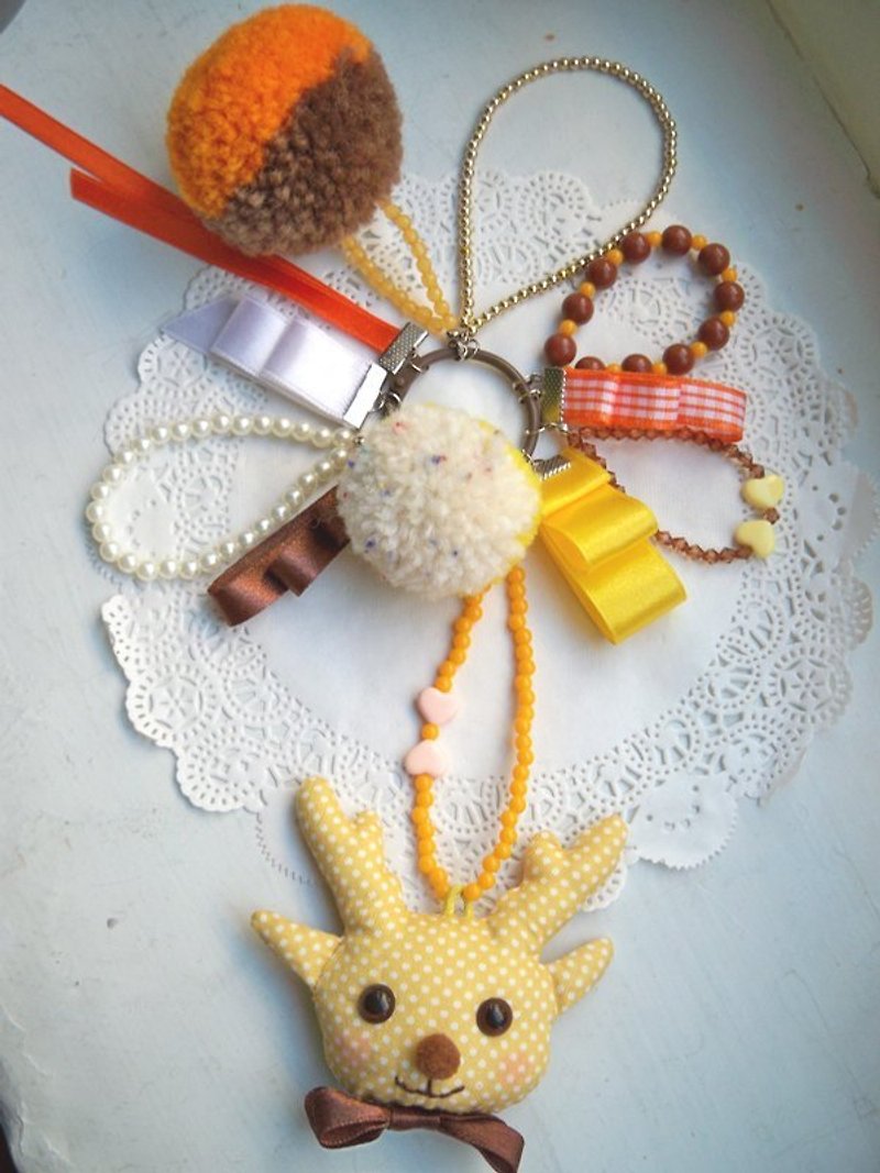 可麗麋鹿~淺黃 - 吊飾 - 其他材質 多色