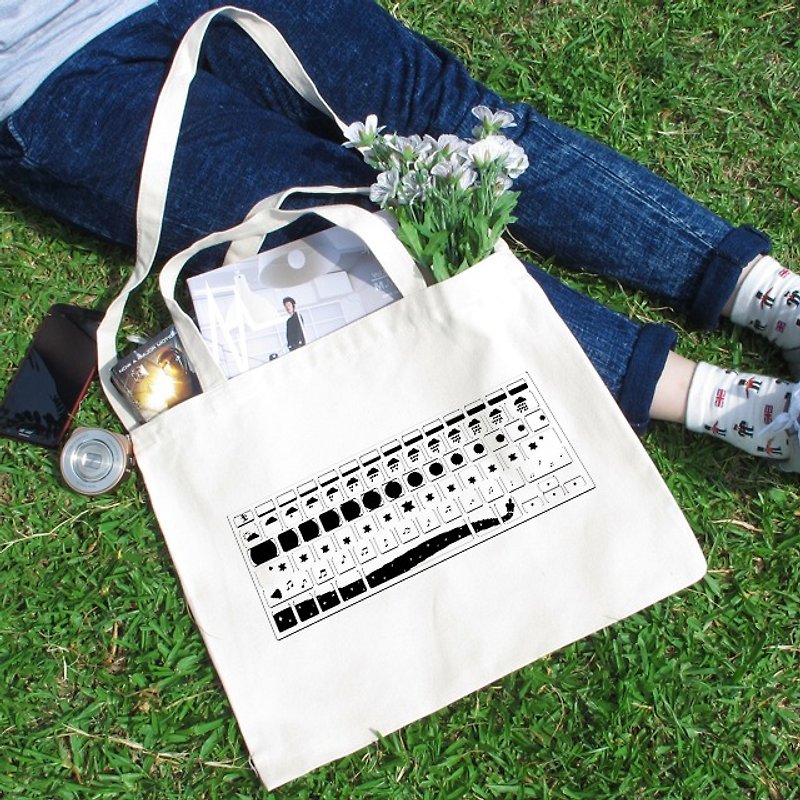 My keyboard Style horizontal canvas bag - กระเป๋าแมสเซนเจอร์ - วัสดุอื่นๆ 