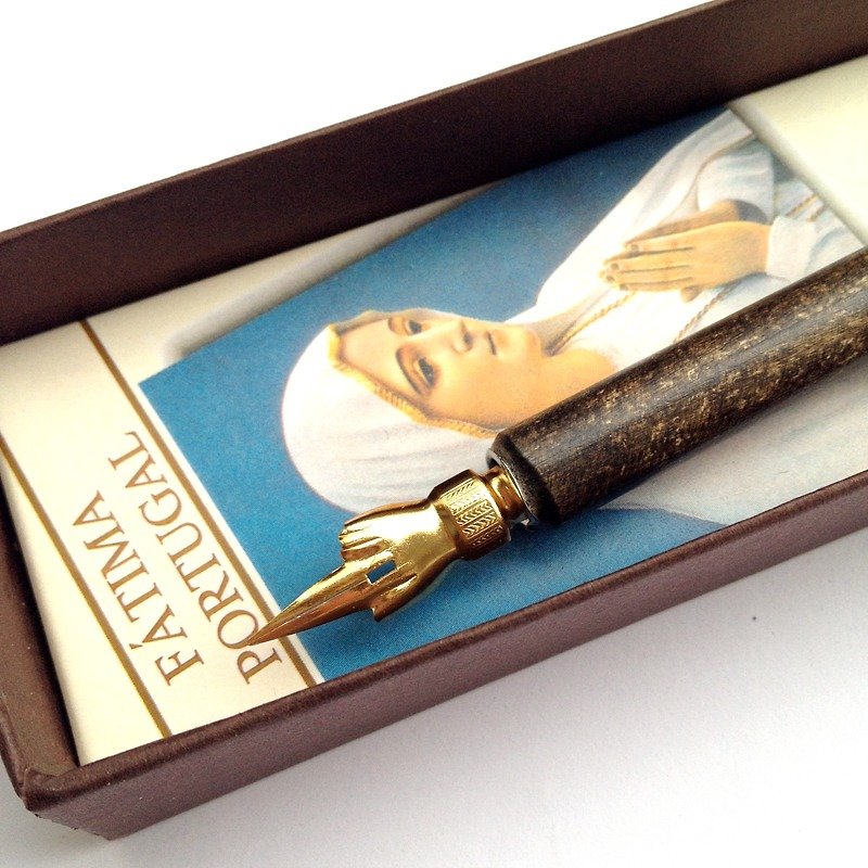 FATI2 Classic Writing Set- Wooden Nibholder+ Ink / Francesco Rubinato - ปากกาจุ่มหมึก - ไม้ สีนำ้ตาล