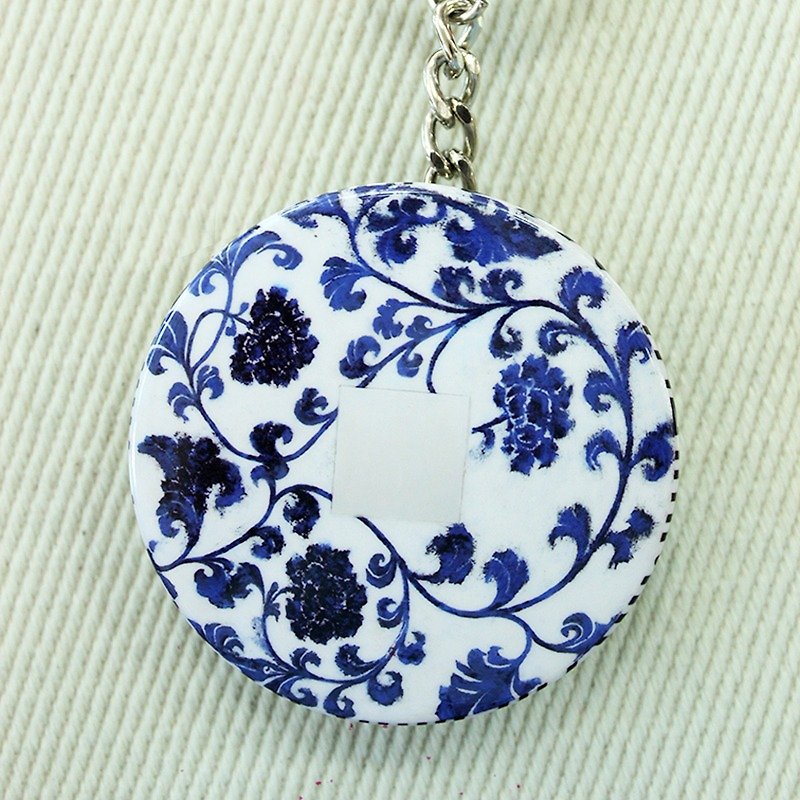 Mirror key ring - blue and white - Keychains - Other Metals 