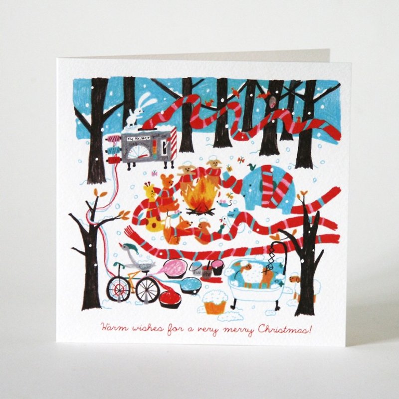 Christmas warm scarves Scarf Chirstmas Card - การ์ด/โปสการ์ด - กระดาษ หลากหลายสี