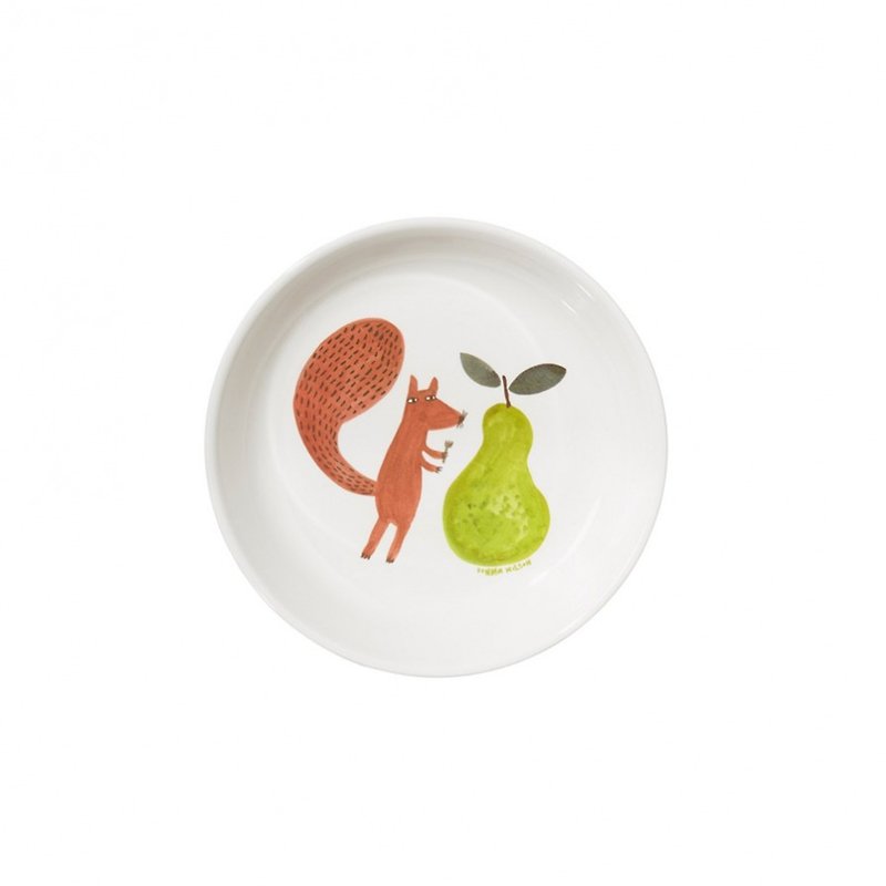 Squirrel and Pear Children's Dish | Donna Wilson - Small Plates & Saucers - Other Materials White