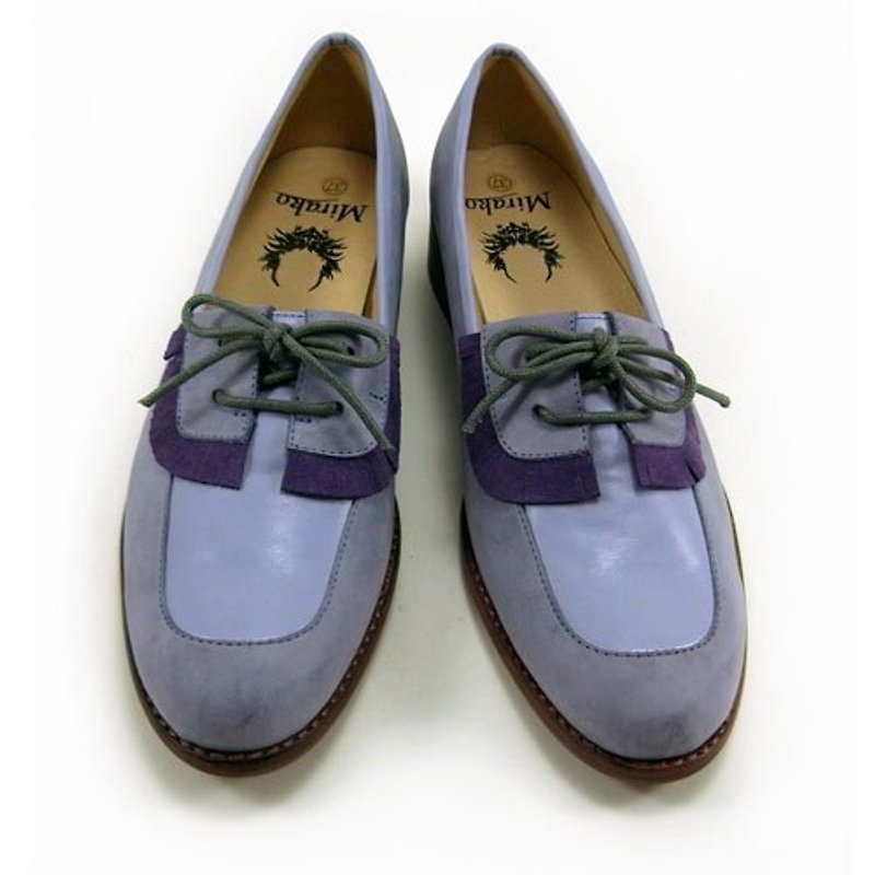 Sweet Villians 復古流蘇牛皮莫卡辛鞋W1010，紫色 - 女休閒鞋/帆布鞋 - 真皮 紫色