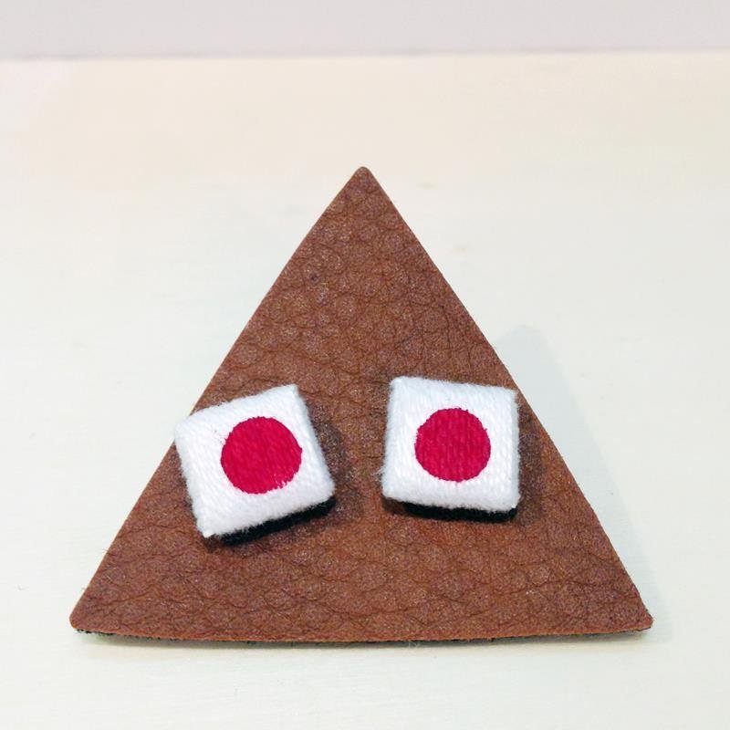 ▲手工編織耳針▲國旗系列-日本款 - 耳環/耳夾/耳骨夾 - 其他材質 多色