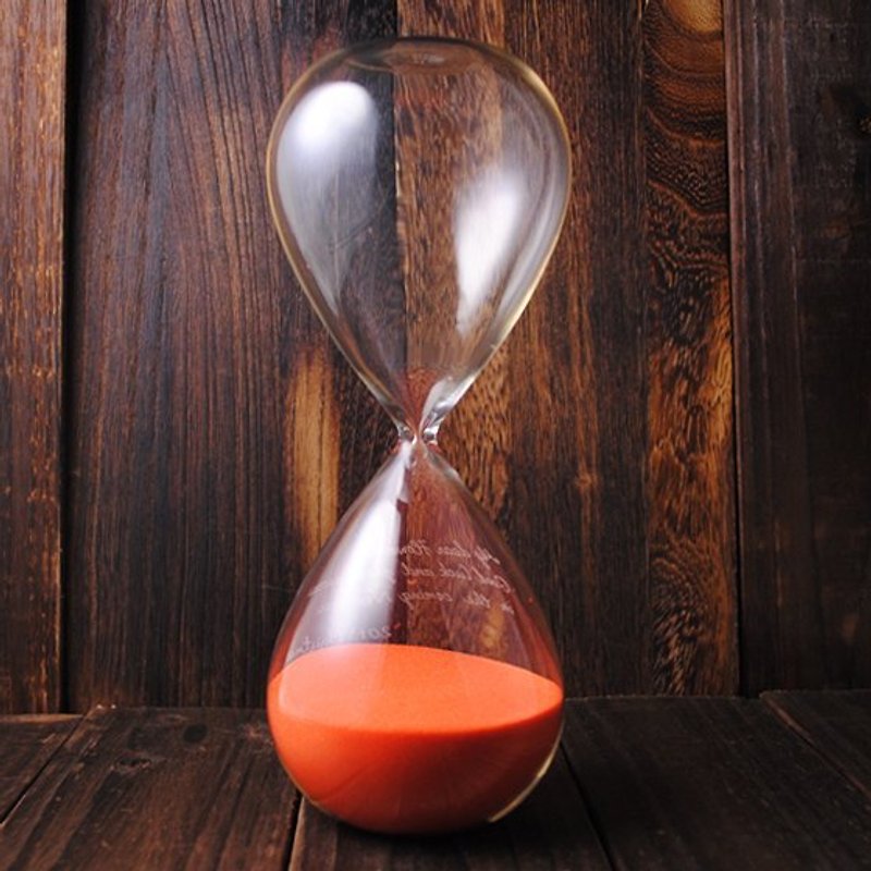 30MINS【MSA GLASS ENGRAVING】(橘子色)北歐水滴沙漏 30分鐘 玻璃雕刻 刻字沙漏 客製化 - Other - Glass Orange