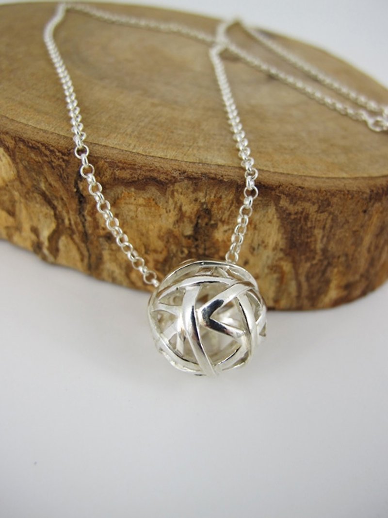 s925 sterling silver necklace-find ring (bright silver) Annular ball - สร้อยคอ - เงินแท้ สีเงิน