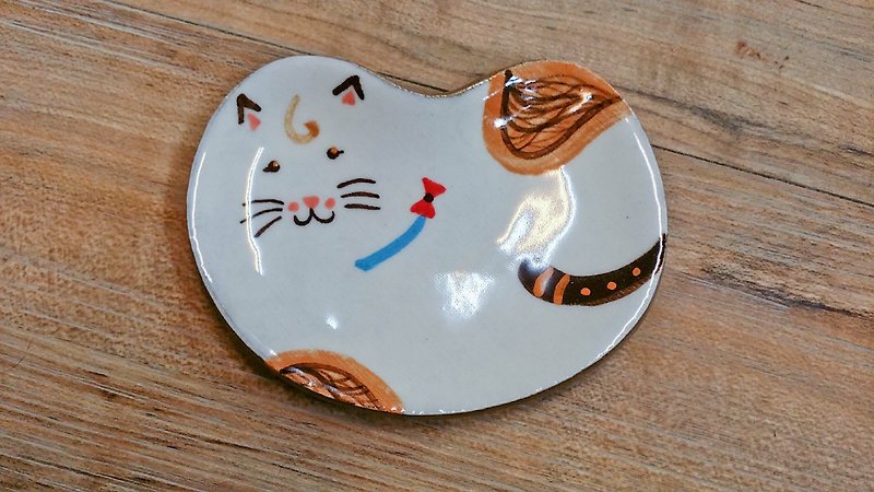 【Small Bean Saucer】Cat Little Prince - Pipi Cat - Pottery & Ceramics - Pottery 