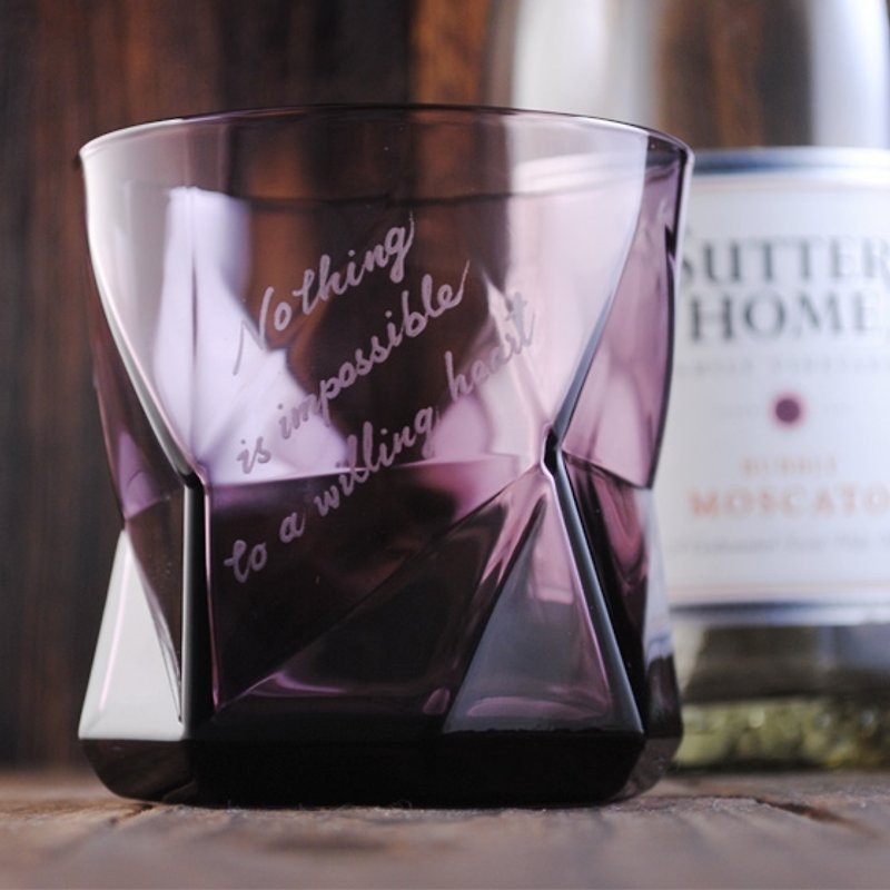330cc [lettering geometry cup] (purple) geometric building diamonds exclusively for you Italian Bormioli Rocco series geometric cup fashion diamond glass - Bar Glasses & Drinkware - Glass Purple