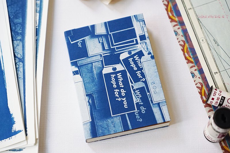 Handmade Blue Sun Notebook-Your Hope - สมุดบันทึก/สมุดปฏิทิน - กระดาษ สีน้ำเงิน