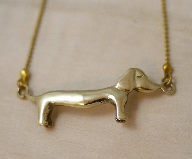 Gold dachshund clearance necklace