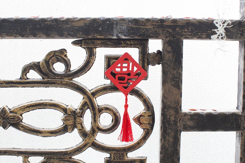 Original Waterproof Spring Festival Gifts Log Spring Couplet Magnet Single - Wall Décor - Wood Red