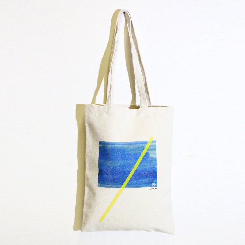 厚磅棉質帆布肩背包。一片海水。手提包 - 手提包/手提袋 - 棉．麻 白色