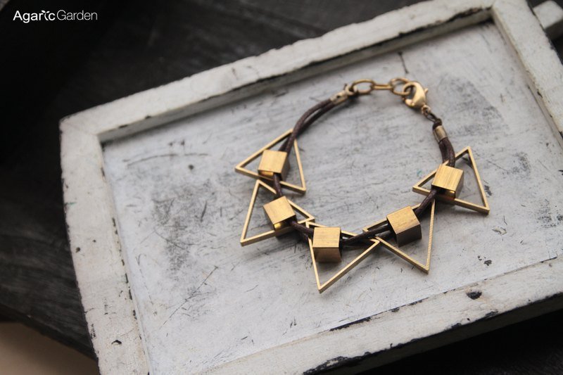 ▲ bronze triangle squares geometric avant-garde - Bracelets - Necklaces - Dual - สร้อยข้อมือ - โลหะ หลากหลายสี