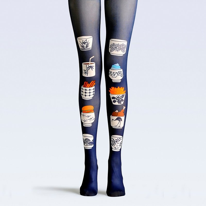 viken plan designer brand pantyhose cotton socks pattern stockings celadon family bucket - ถุงน่อง - ผ้าฝ้าย/ผ้าลินิน 