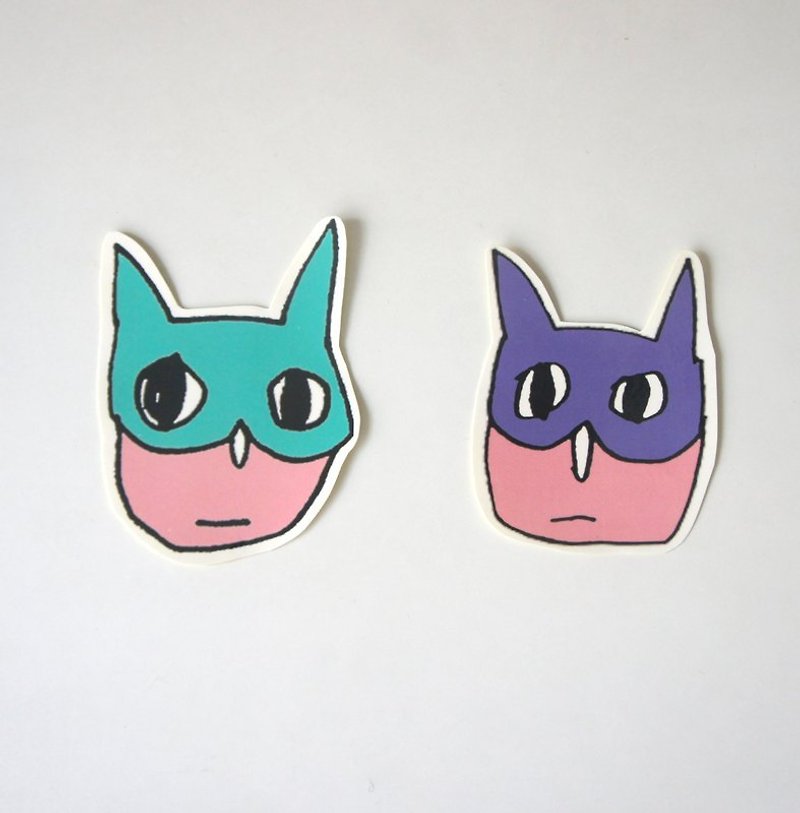 Red Face Owl Tape Masker Pink Cow Dairy Beard Rabbit Medium Sticker Set 5 - สติกเกอร์ - กระดาษ สึชมพู