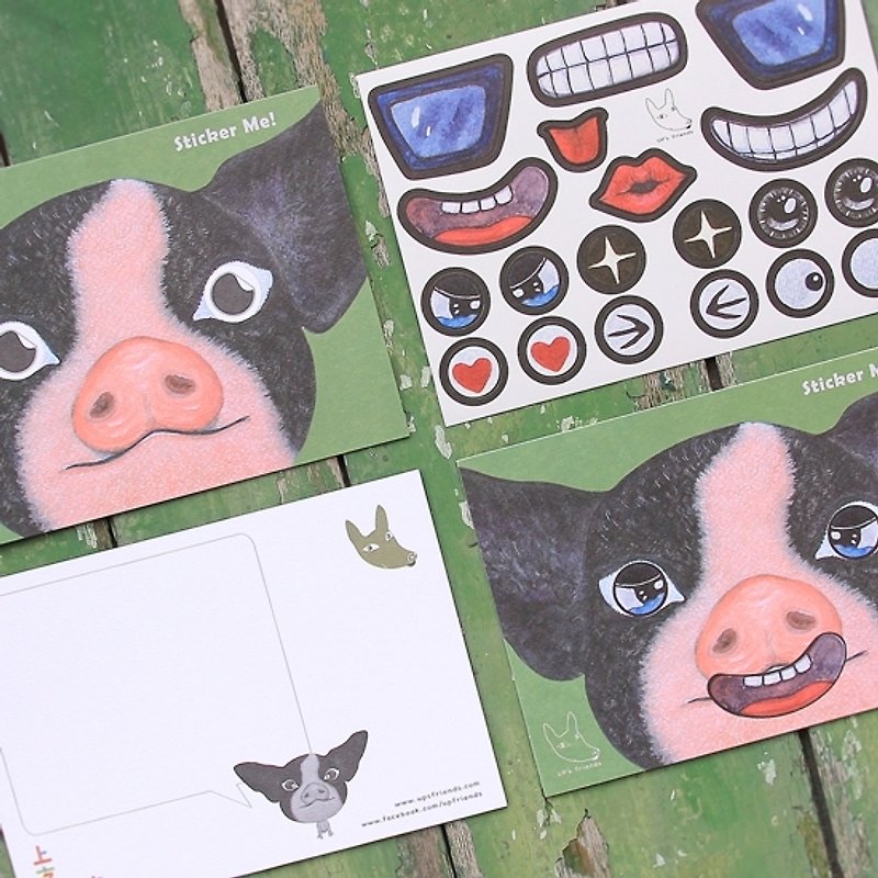 Sticker Me! Happy Sticker Me! _piggy - Cards & Postcards - Paper Multicolor