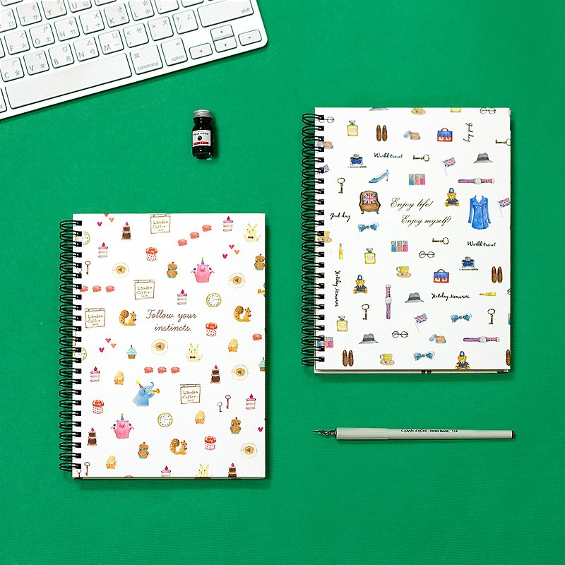 Boge stationery x taste life [25K coil hardcover checkered notes] two designs - Notebooks & Journals - Paper Multicolor