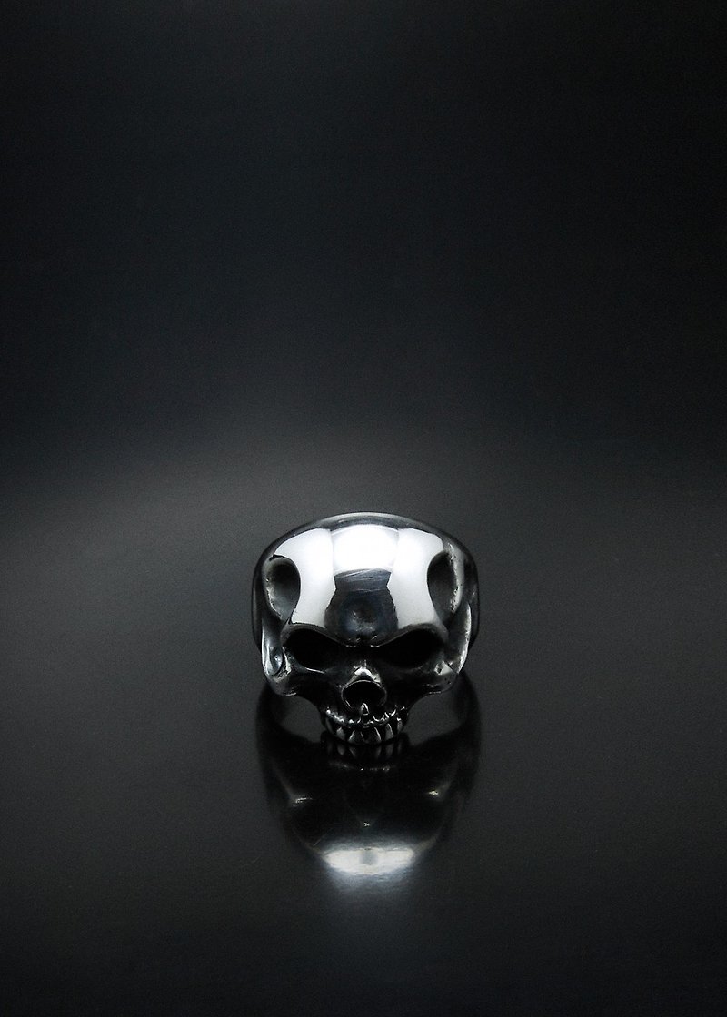 Simple Plain Half Face Skull Ring (S) | Skull Ring Standard Collection - General Rings - Sterling Silver Silver