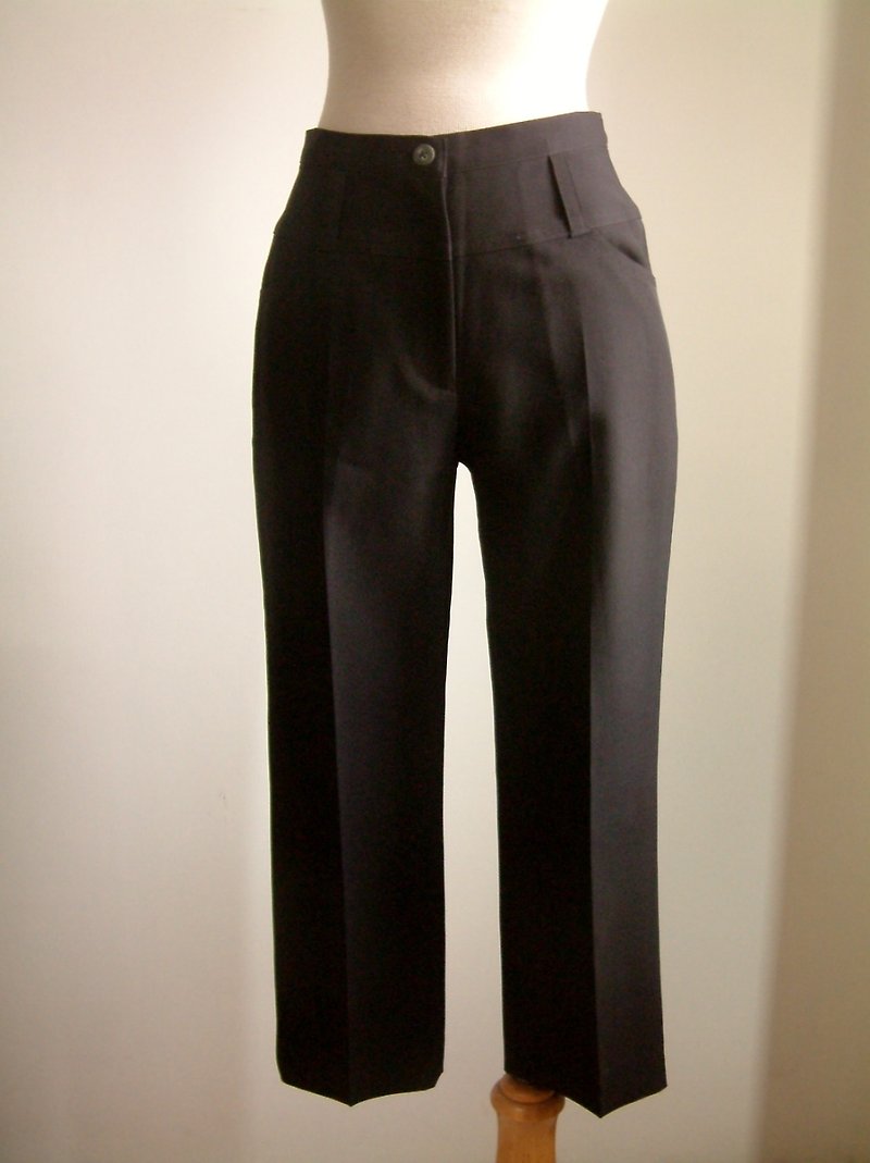 Suit cropped trousers - กางเกงขายาว - วัสดุอื่นๆ สีดำ