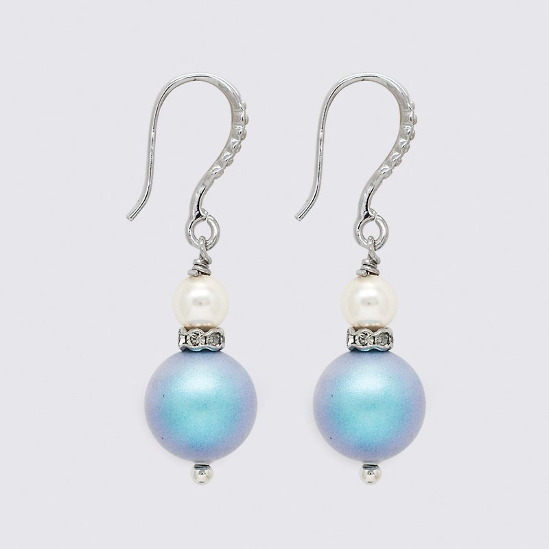 【She Shines】Pearl Fulu Earrings (Sea Blue) - Earrings & Clip-ons - Gemstone Blue