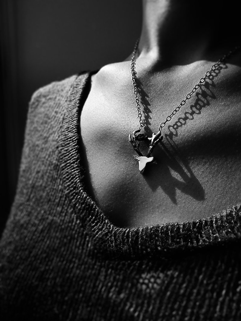 antlers f necklace | mittag jewelry | handmade and made in Taiwan - Necklaces - Silver Silver