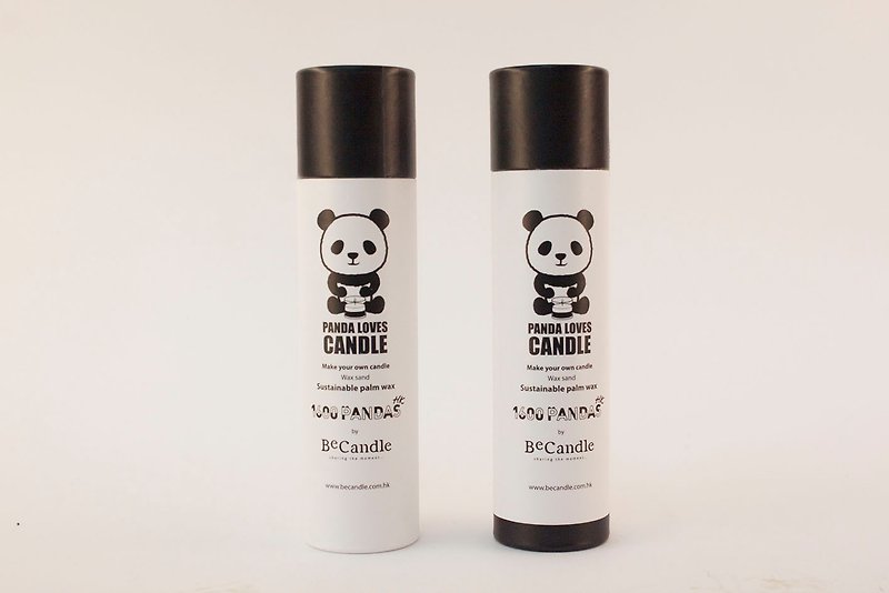 黒と白のパンダBeCandleワックスメーターバージョン -  DIYのキャンドル - キャンドル・燭台 - 蝋 ブラック