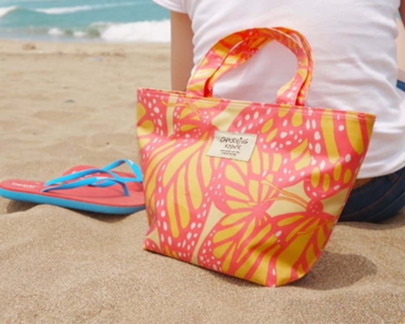 夏のビーチ楽しい楽しい] [アリス軽量バッグ（ミニ） - ピーチオレンジ - トート・ハンドバッグ - 防水素材 多色