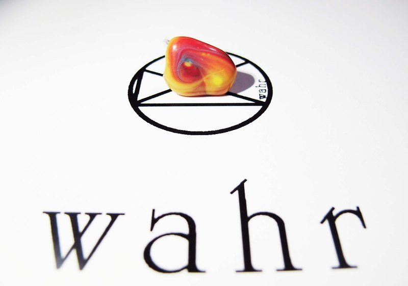 【Wahr】-夾式-三角楓耳環 - 耳環/耳夾 - 防水材質 橘色