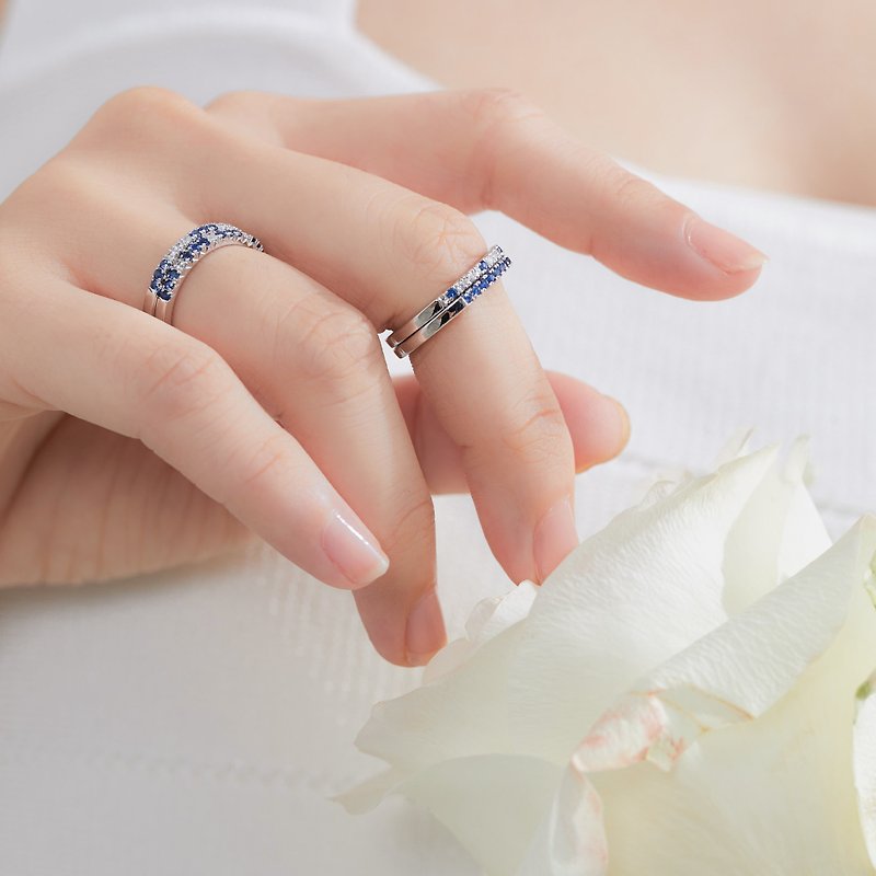 Twin soul she she sapphire sterling silver ring - แหวนทั่วไป - เครื่องเพชรพลอย สีน้ำเงิน