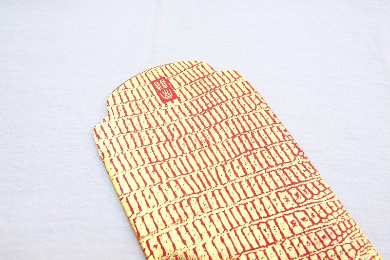 紅包袋/中款/皮革金紋 -三入 - 利是封/揮春 - 紙 金色