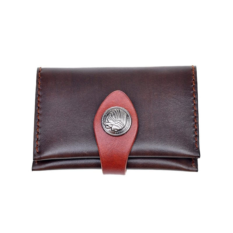 【DOZI Handmade Leather】Folded double-slot card holders/ Can adapt the size and design to cater to your needs - ID & Badge Holders - Genuine Leather Multicolor