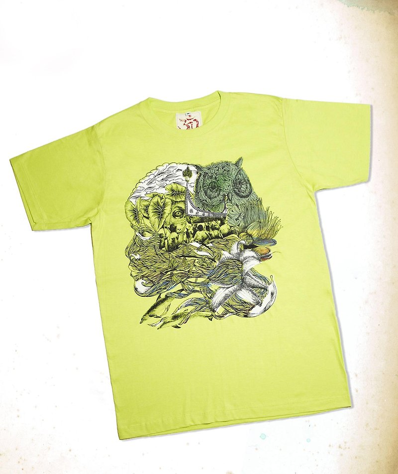 男版合身旅行T-到蘭嶼,旅行!(蘋果綠) - T 恤 - 棉．麻 綠色