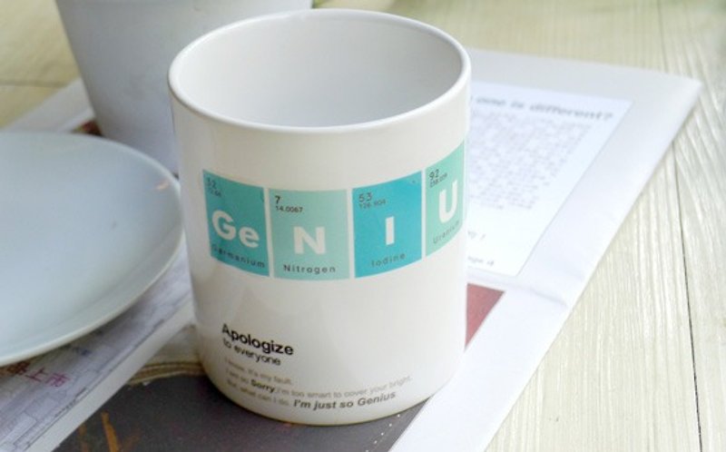 I am a genius chemical element mug - แก้วมัค/แก้วกาแฟ - วัสดุอื่นๆ ขาว