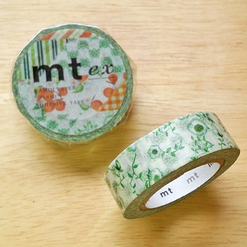 mt and paper tape mt ex [flower collage - green (MTEX1P32)] finished product production - Washi Tape - Paper Green