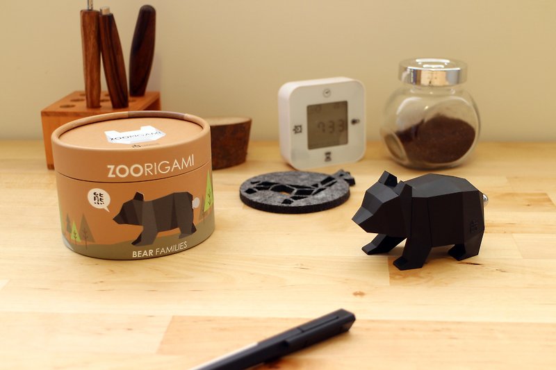 摺紙動物園 熊家族 / 台灣黑熊 交換禮物 - 文件夾/資料夾 - 塑膠 黑色