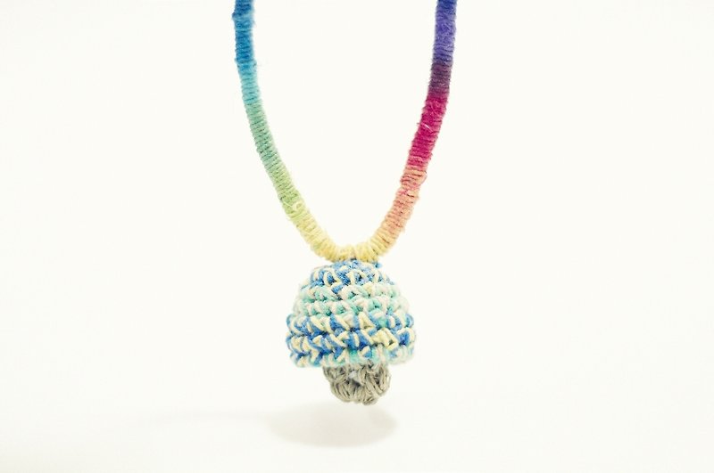 Cotton knit necklace mushrooms - Necklaces - Other Materials Multicolor