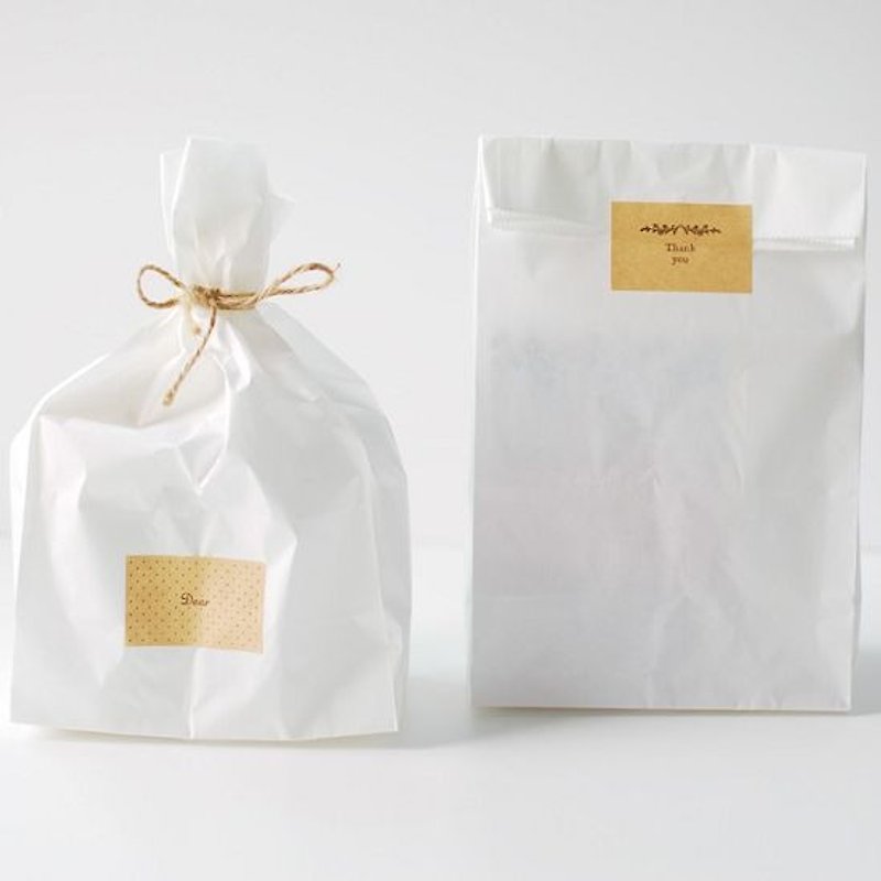 Dailylike elegant white gift bag sticker set (10pcs), E2D86328 - Gift Wrapping & Boxes - Paper White