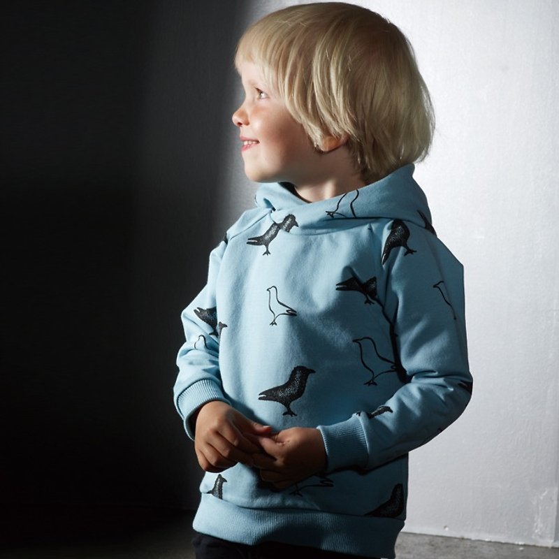 [Nordic children's clothing] Icelandic organic cotton children's inner cotton top 3 to 8 years old sky blue - เสื้อยืด - ผ้าฝ้าย/ผ้าลินิน สีน้ำเงิน