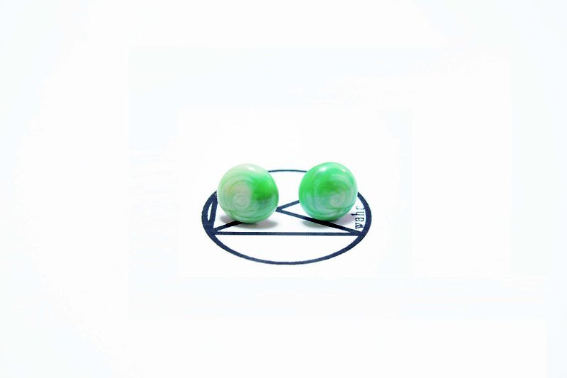 [Wahr] green earrings - Earrings & Clip-ons - Other Materials Green