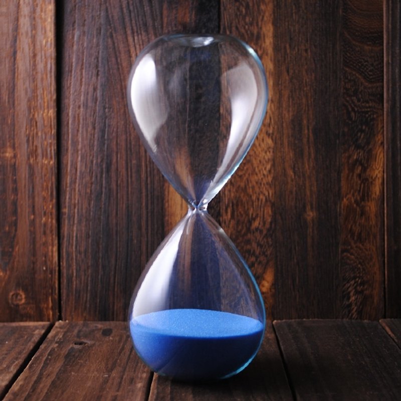 30MINS【MSA GLASS ENGRAVING】(海洋藍色)北歐水滴沙漏 30分鐘 玻璃雕刻 刻字沙漏 客製化 - Other - Glass Blue