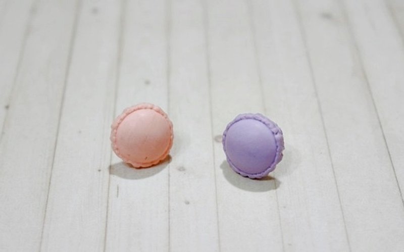 Clay models * * half macarons (not color models) _ pin earrings - Limited X1- - Earrings & Clip-ons - Clay Purple