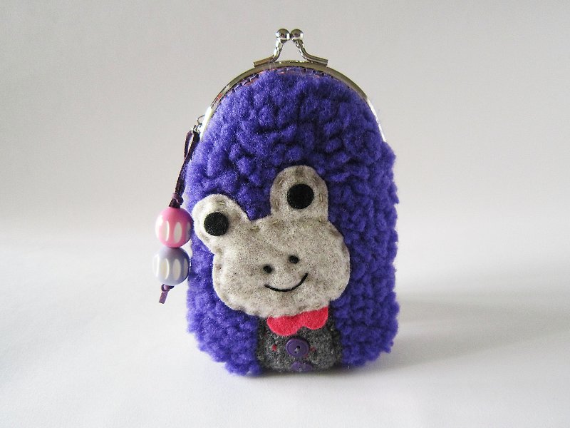 紫蛙蛙口金包 - 化妝袋/收納袋 - 其他材質 紫色