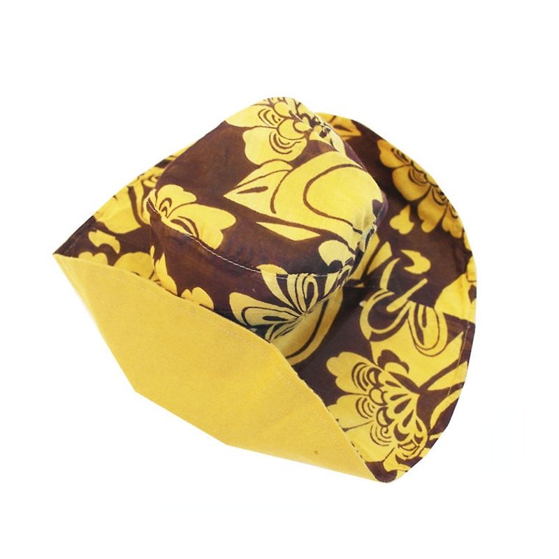 Boho Chic Style 淑女帽-黃色花卉 - 帽子 - 棉．麻 黃色