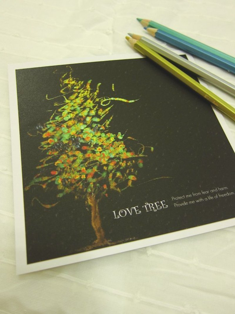 品客黛兒特製正方形酷卡/明信片G【Love Tree】 - 心意卡/卡片 - 紙 黑色