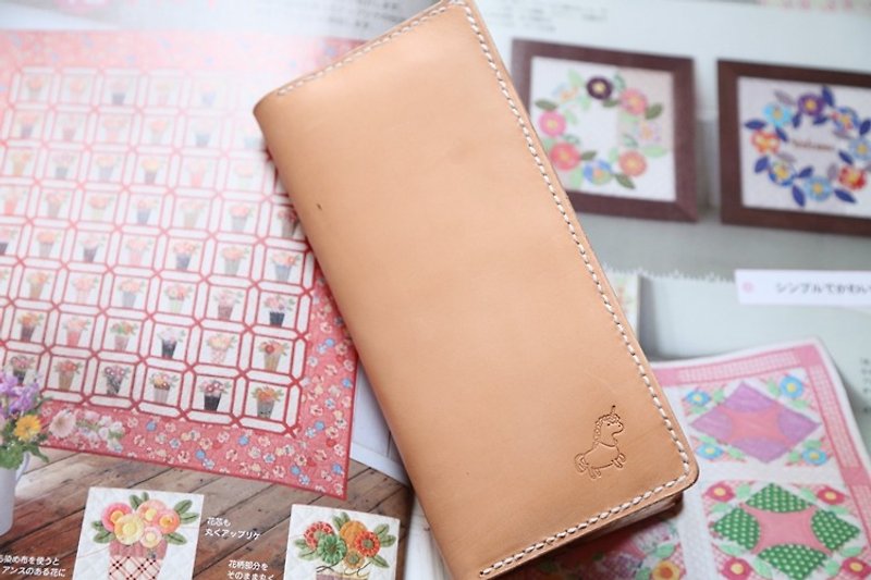 Handmade vegetable tanned leather long wallet can be customized DIY - Other - Other Materials Gold