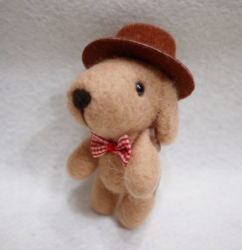 Gentleman dog Labrador ((joint movable version)) ~ necklace / pendant pure New Zealand wool produced can be customized with color can be free - Other - Wool Brown