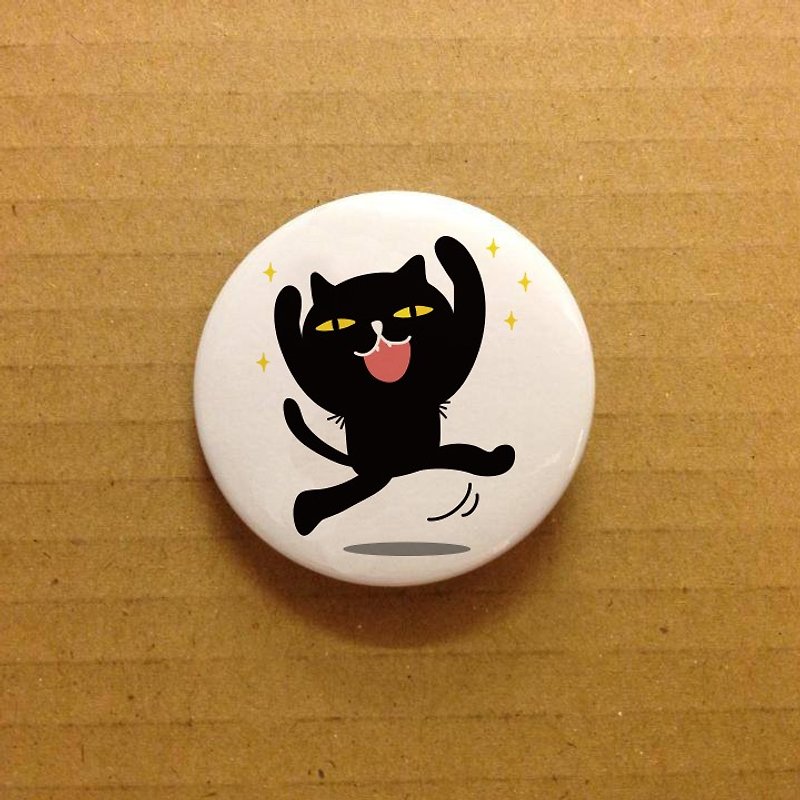 badkitty little button 猫バッジ - ブローチ - 金属 ホワイト